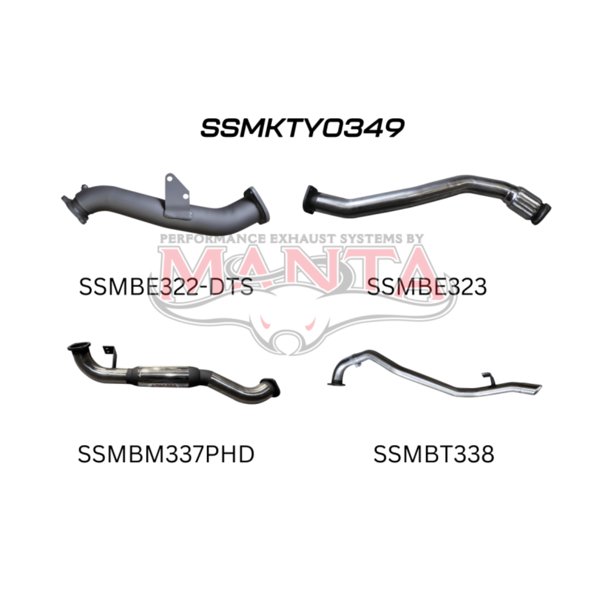 MANTA 3" STAINLESS STEEL TURBO BACK EXHAUST SYSTEM WITH HOTDOG FITS TOYOTA LANDCRUISER HZJ80R 4.2L 1HZ DIESEL WITH DTS TURBO 1990-1997 (SSMKTY0349)