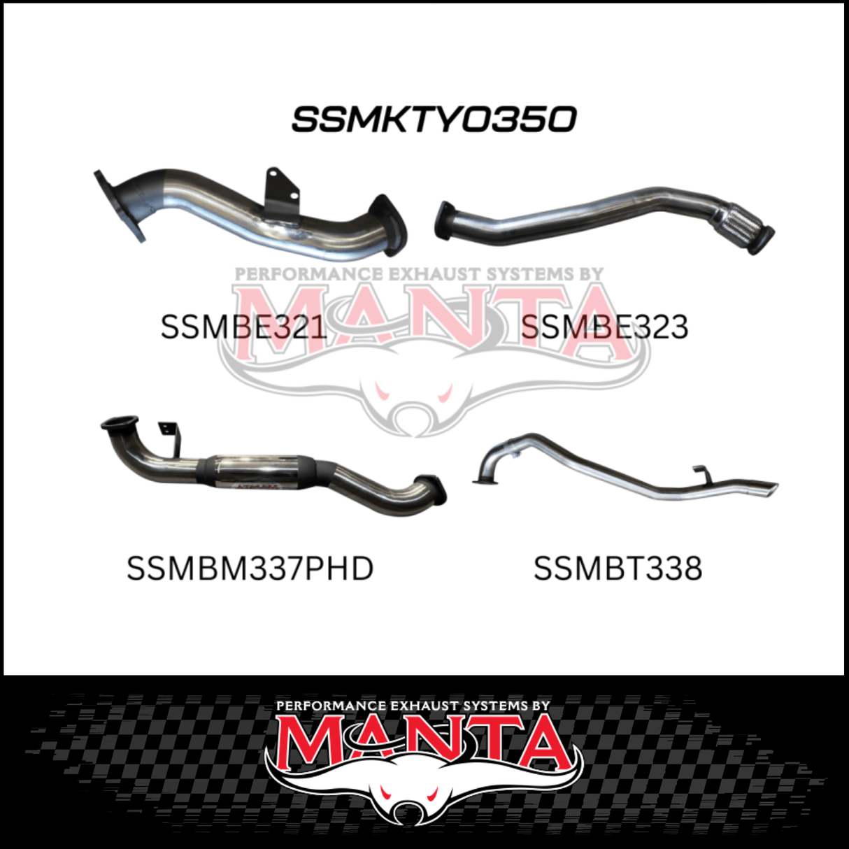 MANTA 3" STAINLESS STEEL TURBO BACK EXHAUST SYSTEM WITH HOTDOG FITS TOYOTA LANDCRUISER HZJ80R 4.2L 1HZ DIESEL WITH CT26 TURBO 1990-1997 (SSMKTY0350)