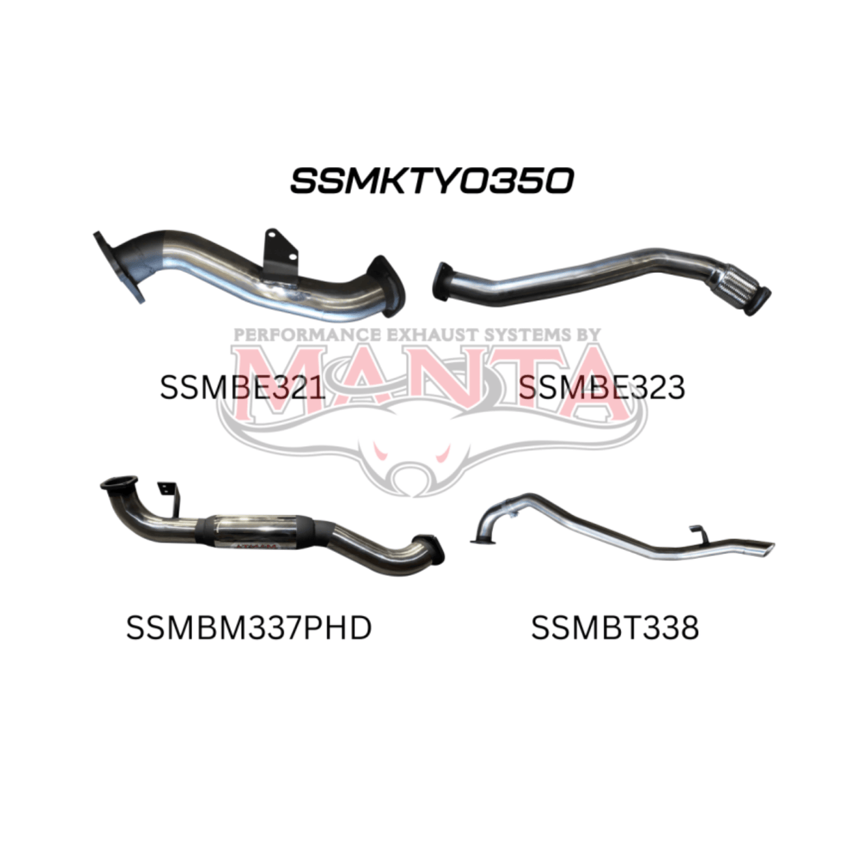 MANTA 3" STAINLESS STEEL TURBO BACK EXHAUST SYSTEM WITH HOTDOG FITS TOYOTA LANDCRUISER HZJ80R 4.2L 1HZ DIESEL WITH CT26 TURBO 1990-1997 (SSMKTY0350)