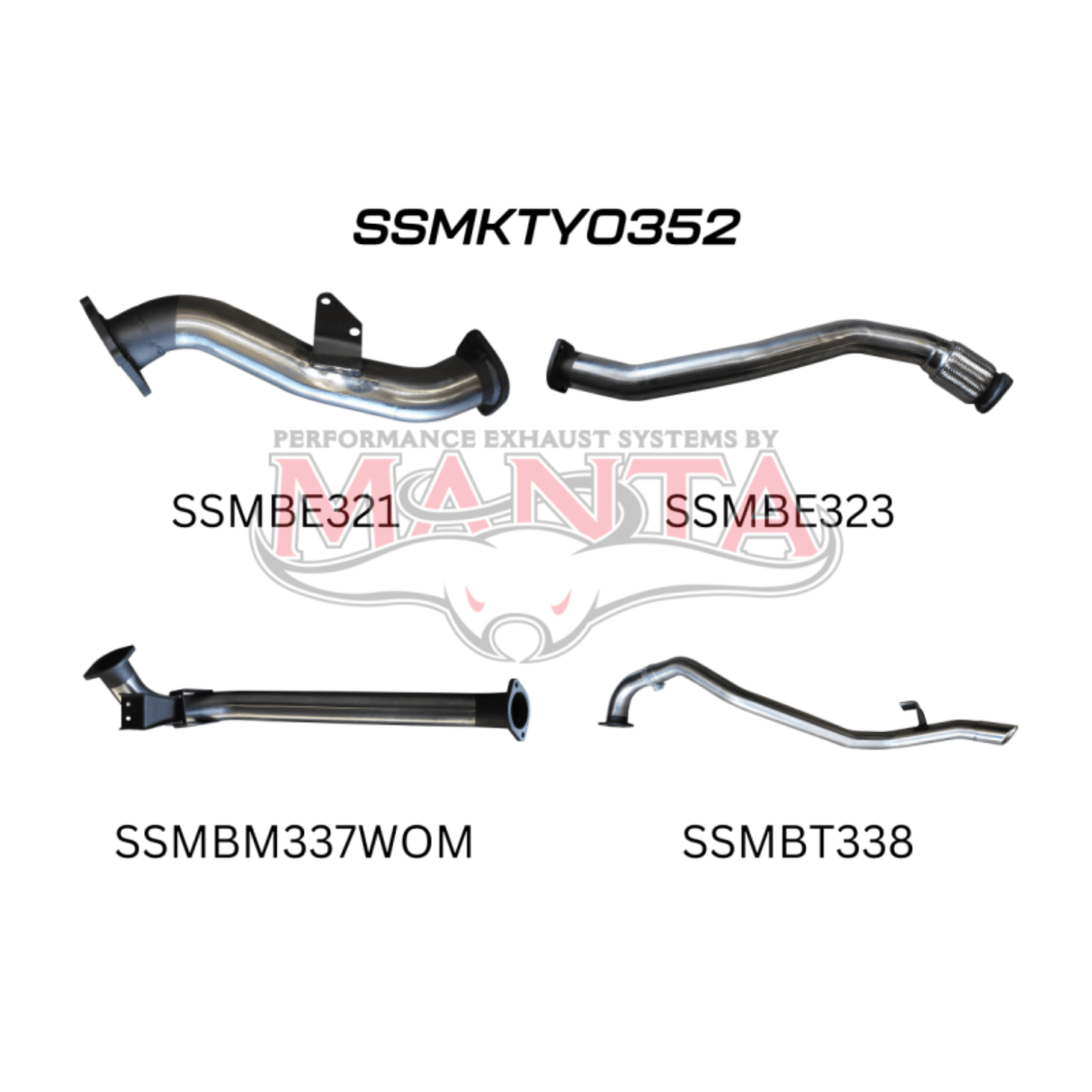 MANTA 3" STAINLESS STEEL TURBO BACK EXHAUST SYSTEM WITH PIPE ONLY FITS TOYOTA LANDCRUISER HZJ80R 4.2L 1HZ DIESEL WITH CT26 TURBO 1990-1997 (SSMKTY0352)