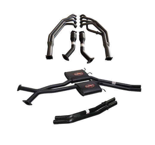 EXTRACTORS, CATS & TWIN 2.5" CATBACK MUFFLER/STRAIGHT TAILPIPE EXHAUST SYSTEM FITS HOLDEN COMMODORE VT VX VY VZ SEDAN V8