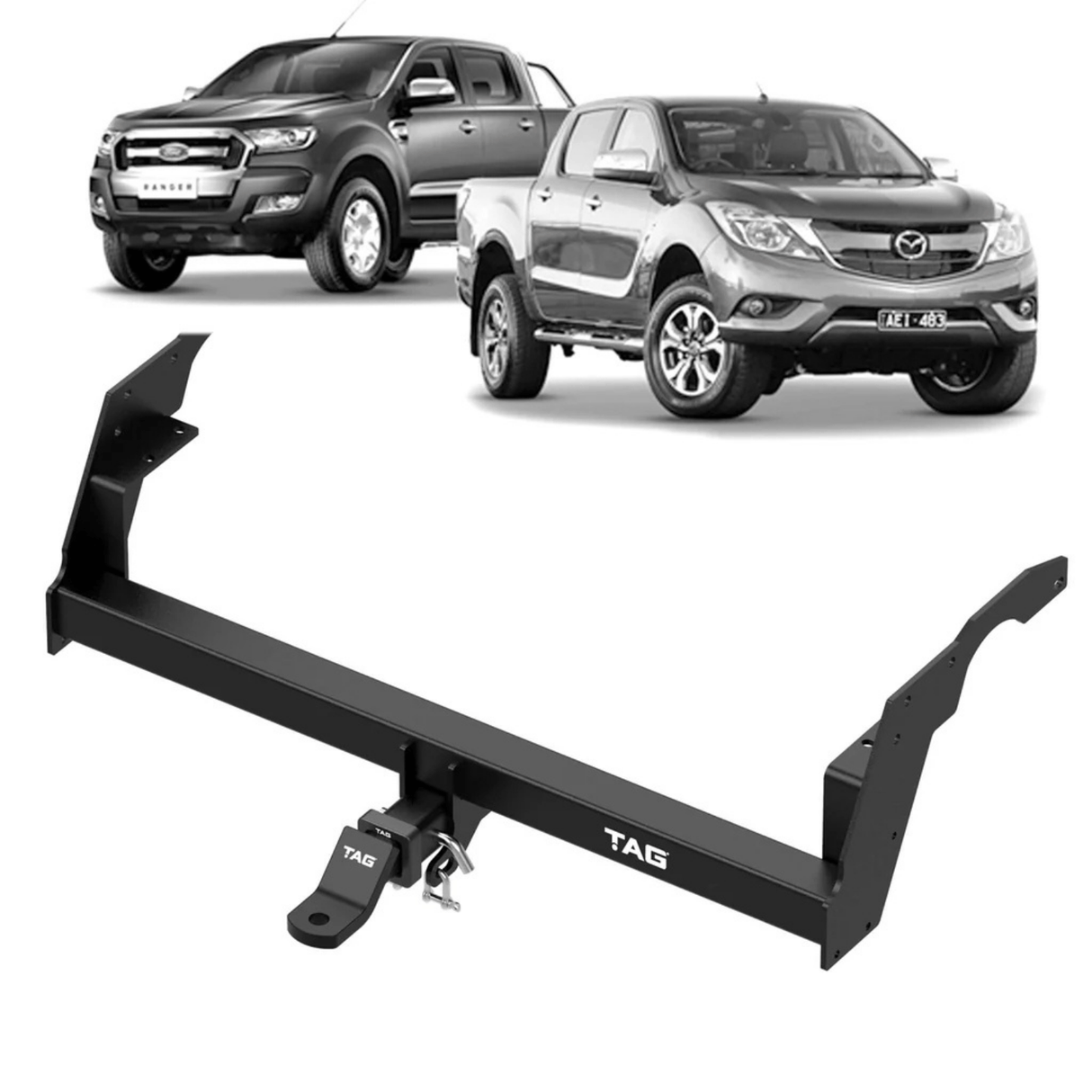 TAG HEAVY DUTY TOWBAR (3500KG) FITS MAZDA BT-50 UP UR 11/2011-10/2020 - STYLESIDE/TUB MODELS ONLY (T4F574)