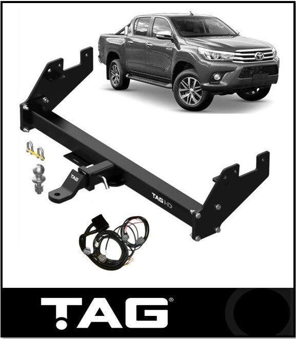 TAG HEAVY DUTY TOWBAR & WIRING KIT (3500KG) FITS TOYOTA HILUX GUN125R 1/2015-ON WITH STEP (T4T640-K202)