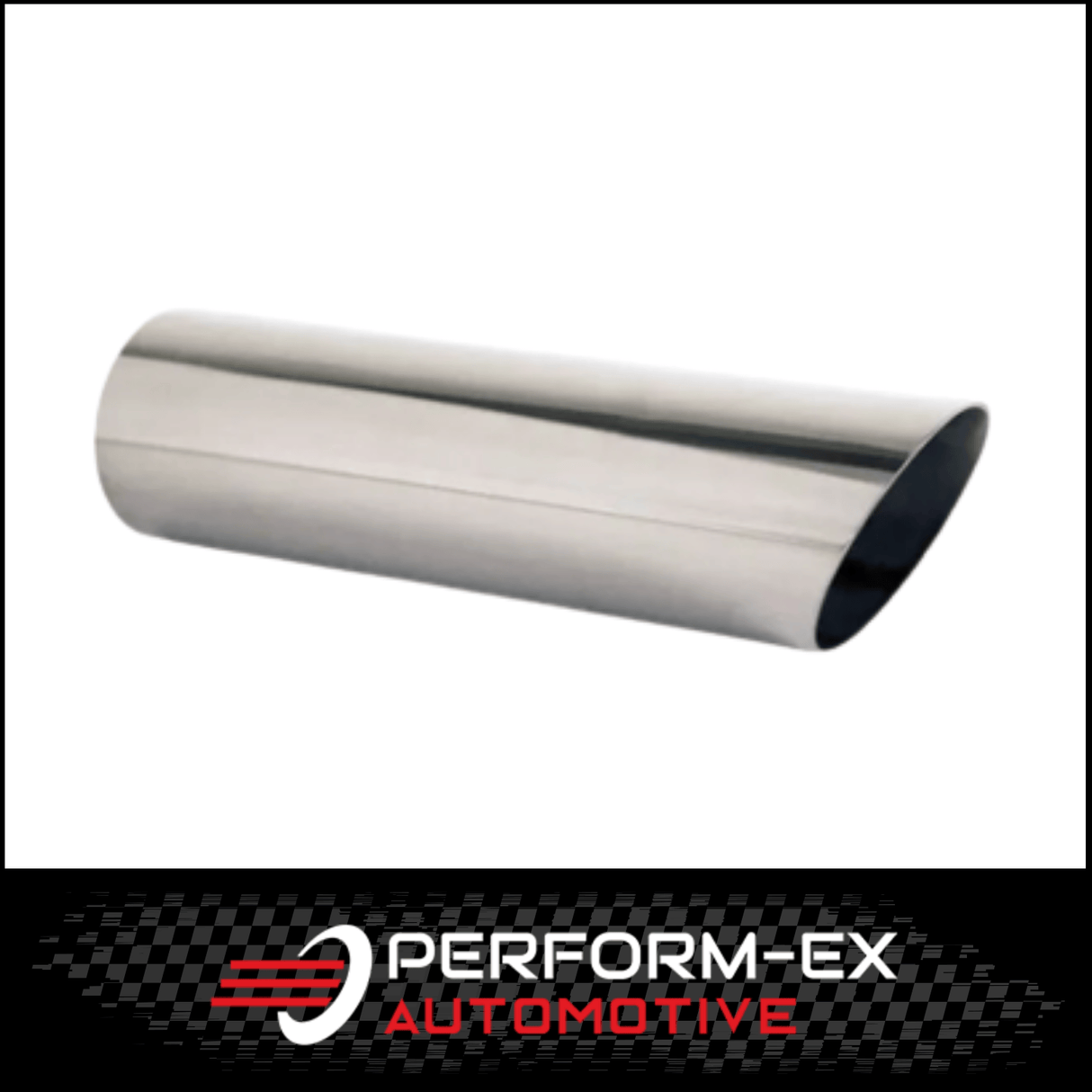 ANGLE CUT STAINLESS STEEL EXHAUST TIP - 2" INLET - 2 1/8" OUTLET (8" LONG)