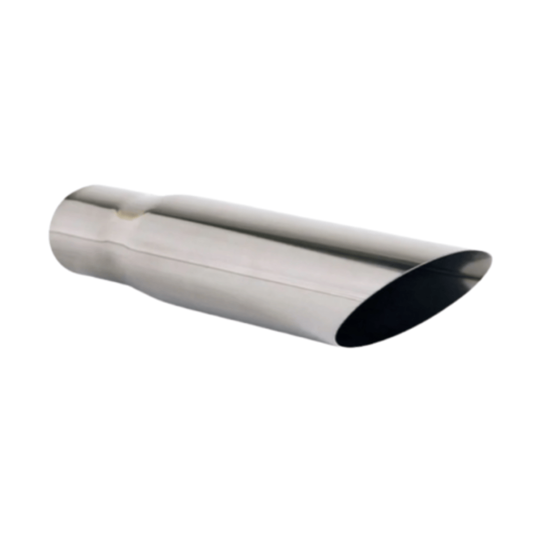ANGLE CUT STAINLESS STEEL EXHAUST TIP - 2.5" INLET - 2.75" OUTLET (15" LONG)