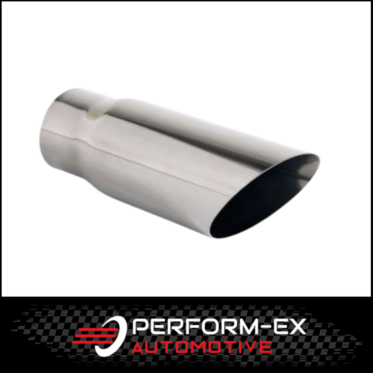 ANGLE CUT STAINLESS STEEL EXHAUST TIP - 3" INLET - 3.5" OUTLET (8" LONG)