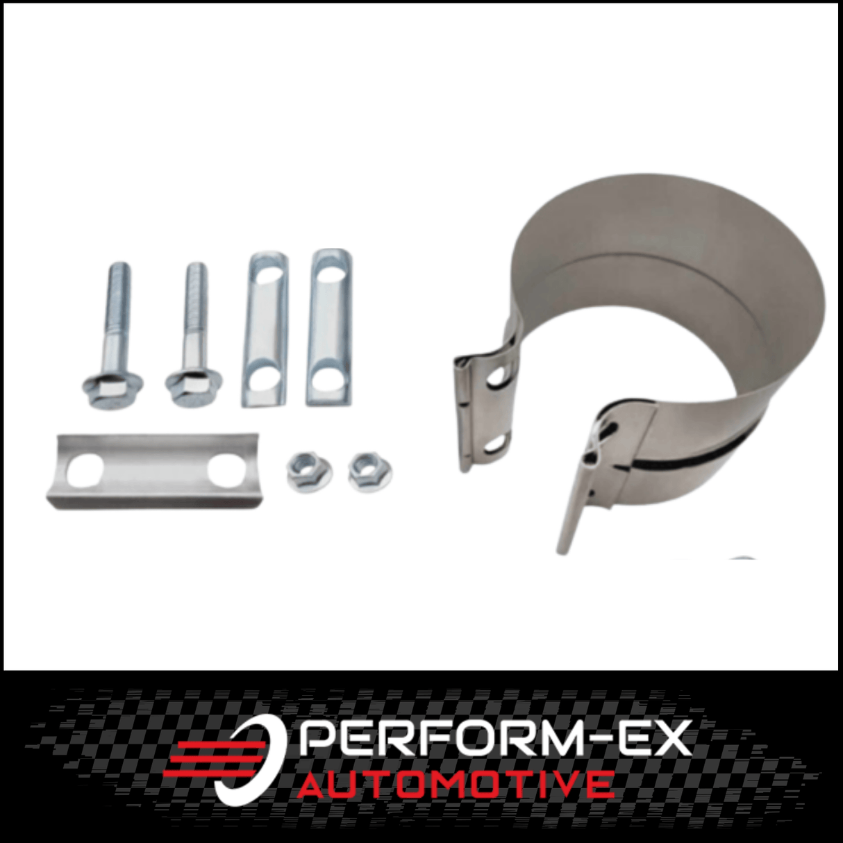 4" 101MM STAINLESS STEEL LAP BAND STYLE CLAMP (FLEX TO TUBE)