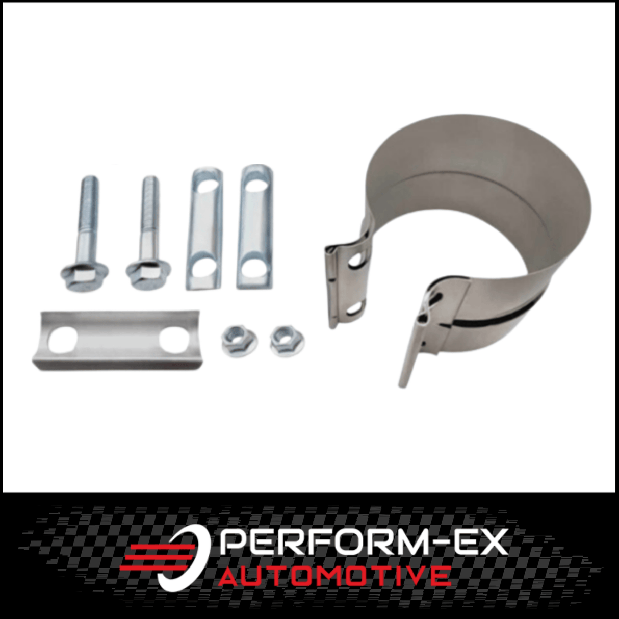 5" 127MM STAINLESS STEEL LAP BAND STYLE CLAMP (FLEX TO TUBE)