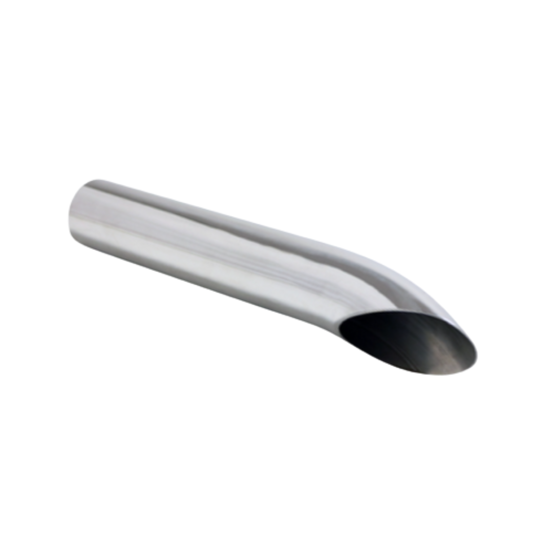 DROOPY STAINLESS STEEL EXHAUST TIP - 2" INLET - 2 1/8" OUTLET (12" LONG)