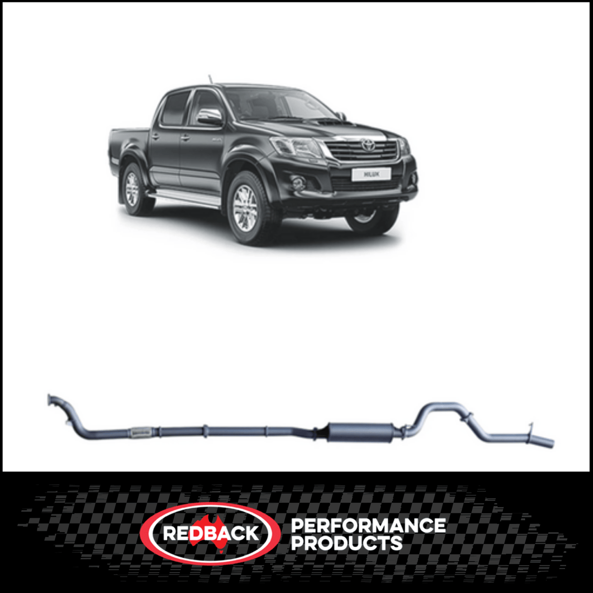REDBACK 3" 409 STAINLESS STEEL TURBO BACK EXHAUST SYSTEM FITS TOYOTA HILUX KUN26R N70 2005-2015 - NO CAT/MUFFLER