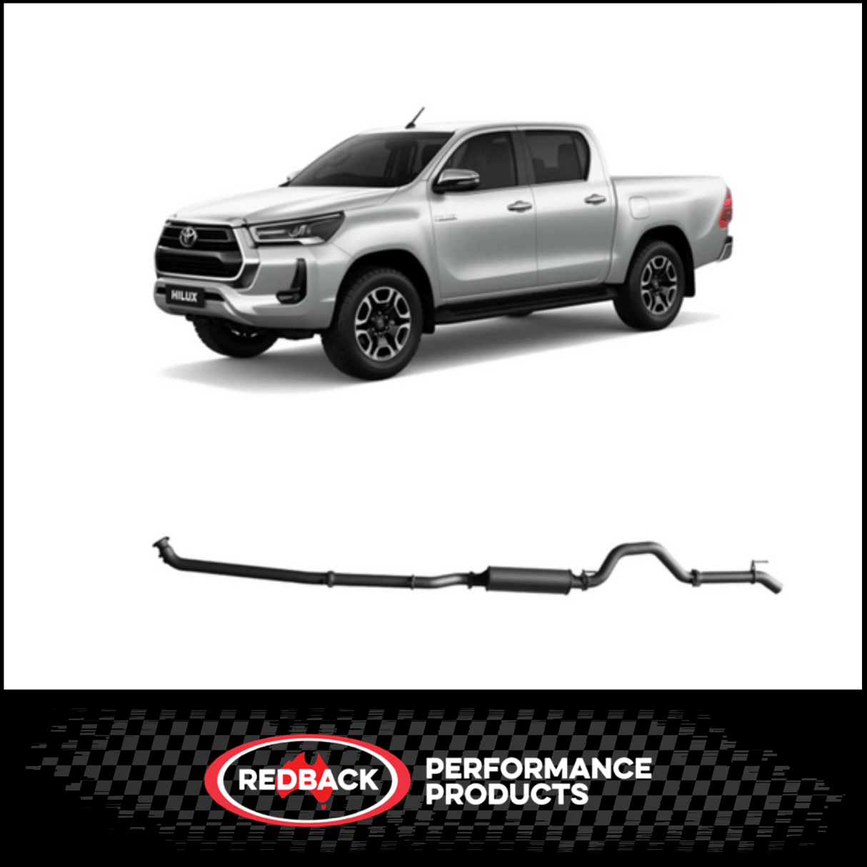 REDBACK 3" 409 STAINLESS STEEL DPF BACK EXHAUST SYSTEM FITS TOYOTA HILUX GUN126R N80 1/2015-ON