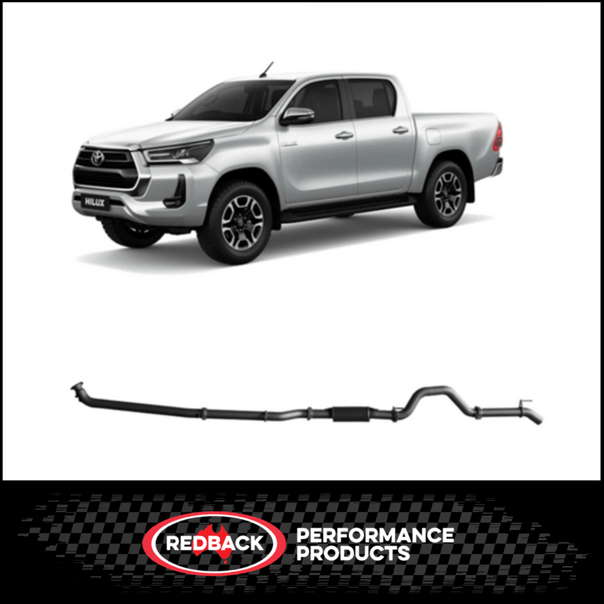REDBACK 3" 409 STAINLESS STEEL DPF BACK EXHAUST SYSTEM FITS TOYOTA HILUX GUN126R N80 1/2015-ON