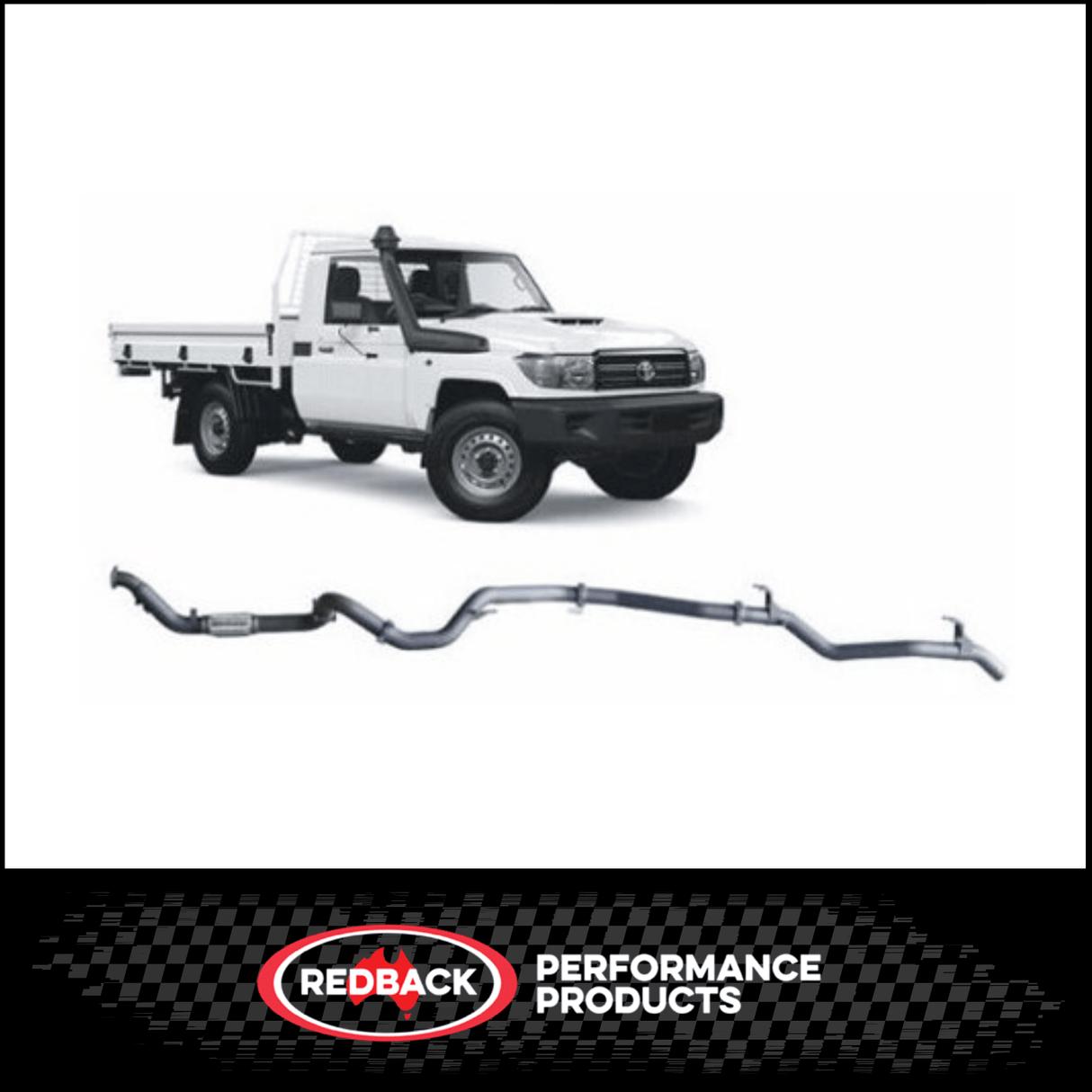 REDBACK 3" 409 STAINLESS STEEL TURBO BACK EXHAUST SYSTEM FITS TOYOTA LANDCRUISER VDJ79R 2007-2016 SINGLE CAB