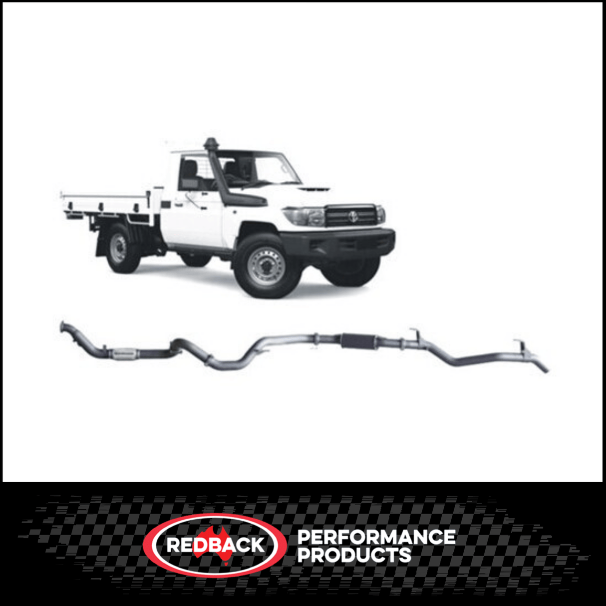 REDBACK 3" 409 STAINLESS STEEL TURBO BACK EXHAUST SYSTEM FITS TOYOTA LANDCRUISER VDJ79R 2007-2016 SINGLE CAB