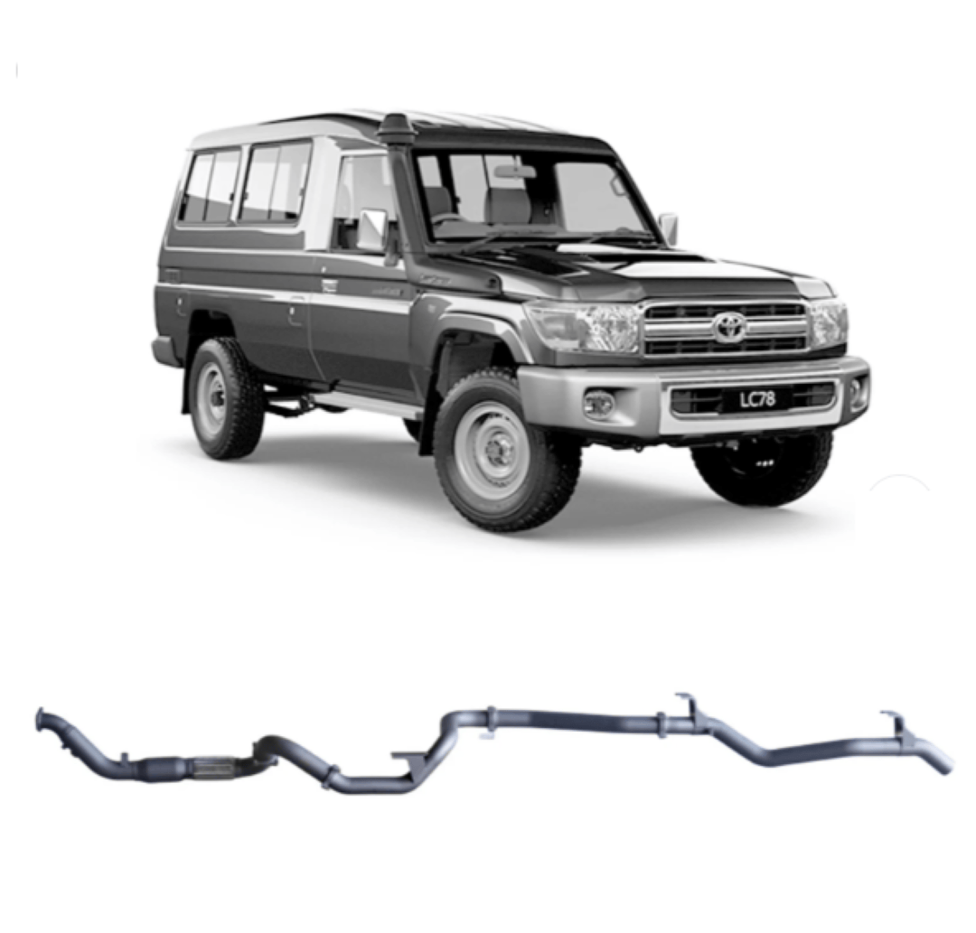 REDBACK 3" 409 STAINLESS STEEL TURBO BACK EXHAUST SYSTEM FITS TOYOTA LANDCRUISER VDJ78R 4.5L V8 2007-2016 TROOP CARRIER