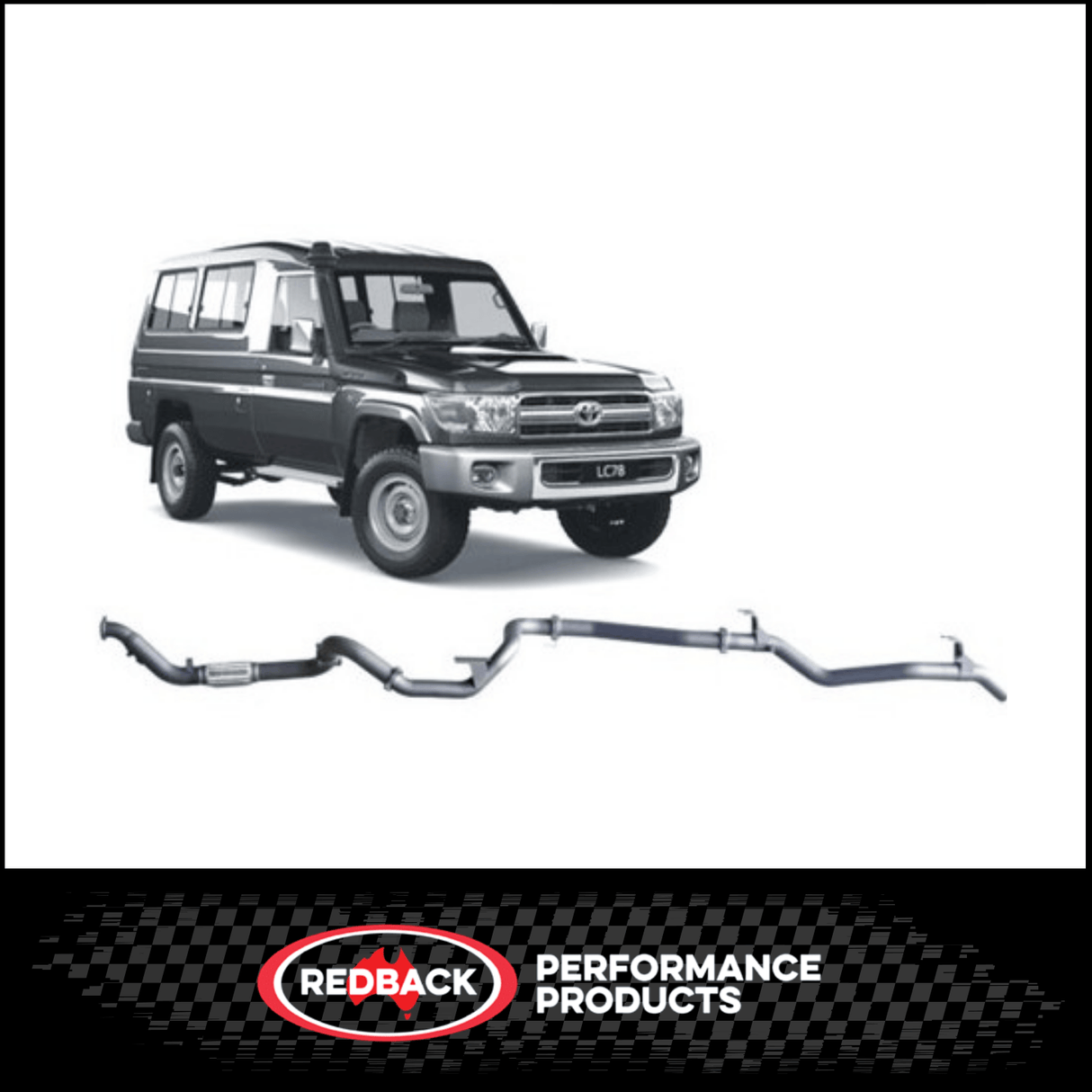 REDBACK 3" 409 STAINLESS STEEL TURBO BACK EXHAUST SYSTEM FITS TOYOTA LANDCRUISER VDJ78R 4.5L V8 2007-2016 TROOP CARRIER