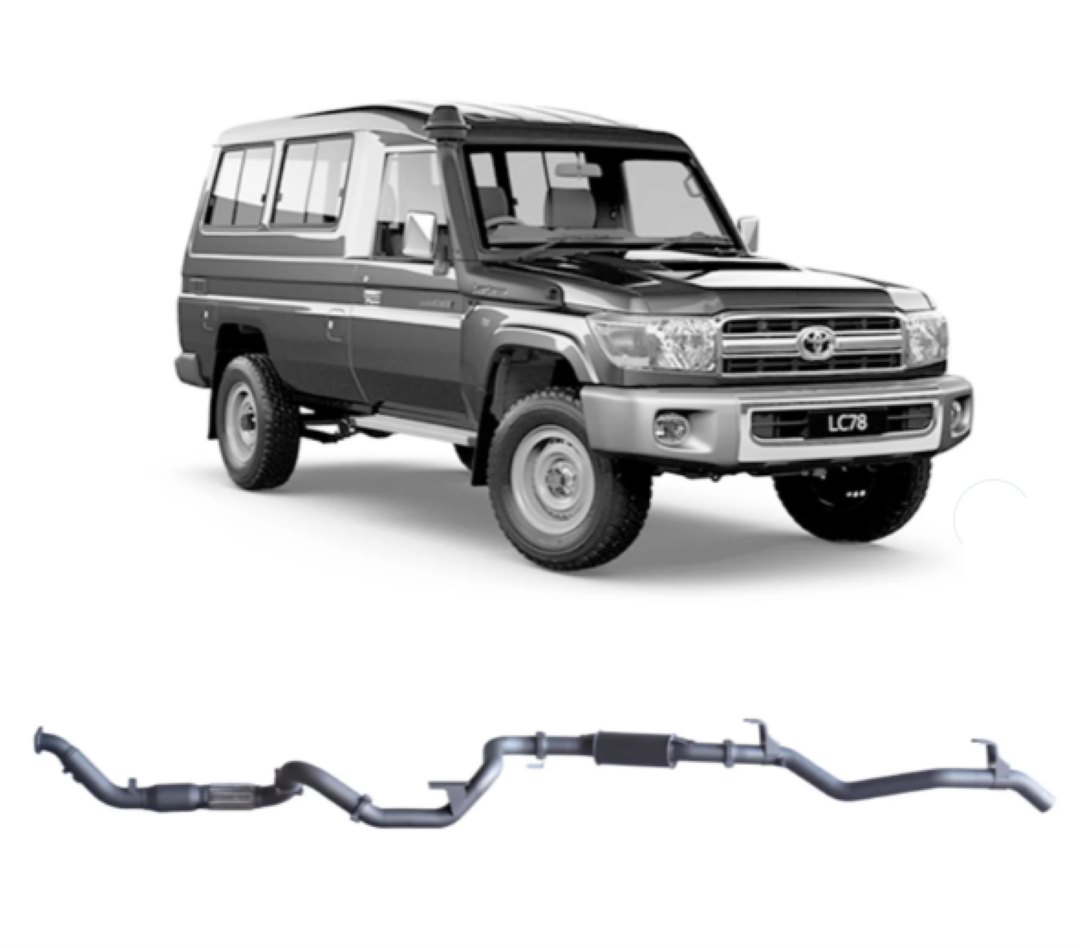 REDBACK 3" 409 STAINLESS STEEL TURBO BACK EXHAUST SYSTEM FITS TOYOTA LANDCRUISER VDJ78R 4.5L V8 2007-2016 TROOP CARRIER - NO
