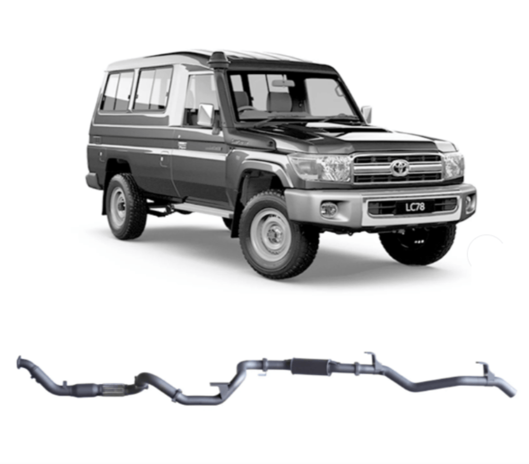 REDBACK 3" 409 STAINLESS STEEL TURBO BACK EXHAUST SYSTEM FITS TOYOTA LANDCRUISER VDJ78R 4.5L V8 2007-2016 TROOP CARRIER