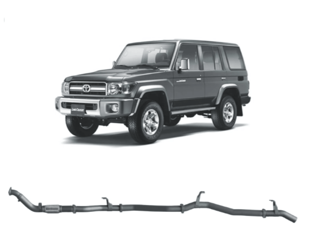 REDBACK 3" 409 STAINLESS STEEL PIPE ONLY EXHAUST SYSTEM FITS TOYOTA LANDCRUISER VDJ76R 2007-2016 WAGON (TLX40600-PO)