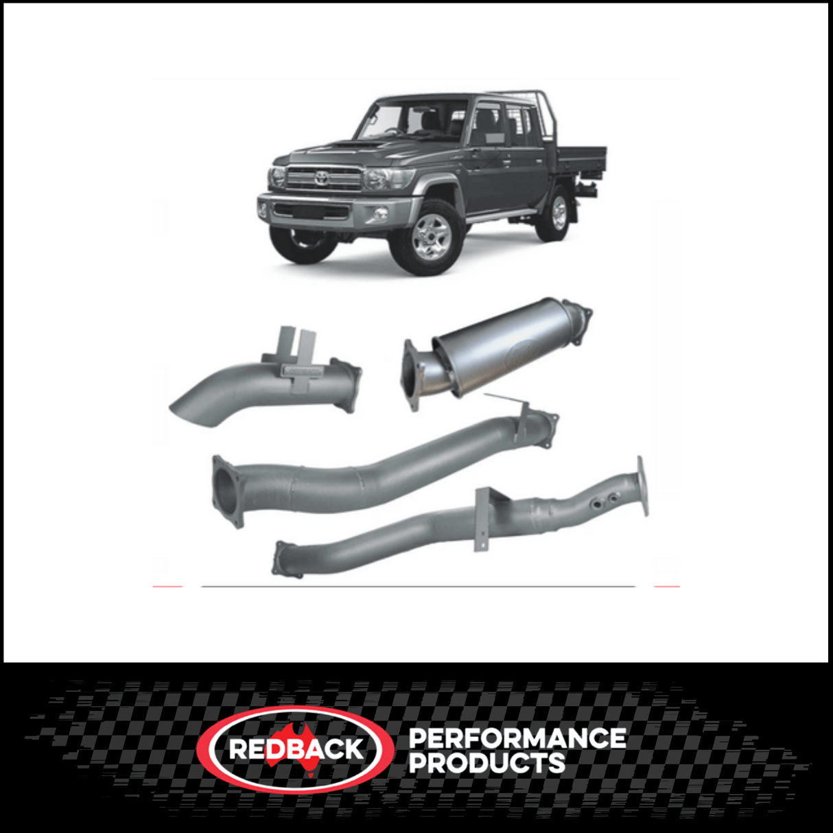 REDBACK 4" 409 STAINLESS STEEL DPF BACK EXHAUST SYSTEM FITS TOYOTA LANDCRUISER VDJ79R 4.5L V8 2016-2025
