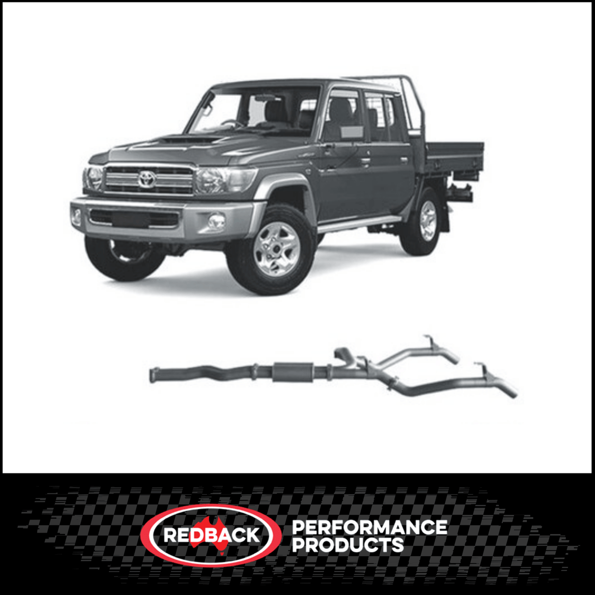 REDBACK TWIN 3" 409 STAINLESS STEEL DPF BACK EXHAUST SYSTEM FITS TOYOTA LANDCRUISER VDJ79R 4.5L V8 2016-2025