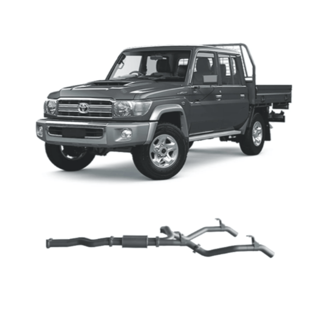 REDBACK TWIN 3" 409 STAINLESS STEEL DPF BACK EXHAUST SYSTEM FITS TOYOTA LANDCRUISER VDJ79R 4.5L V8 2016-2025