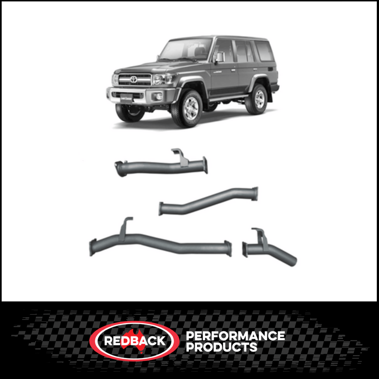 REDBACK 3" DPF BACK EXHAUST SYSTEM WITH PIPE ONLY FITS TOYOTA LANDCRUISER VDJ76R 2016-2025 WAGON (TLX442400-PO)