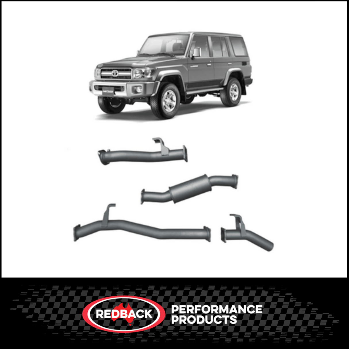 REDBACK 3" DPF BACK EXHAUST SYSTEM WITH RESONATOR FITS TOYOTA LANDCRUISER VDJ76R 2016-2025 WAGON (TLX442400-PR)