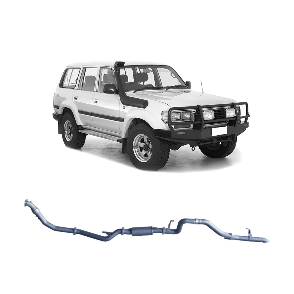REDBACK 3" STAINLESS STEEL MANIFOLD BACK EXHAUST SYSTEM WITH MUFFLER FITS TOYOTA LANDCRUISER HZJ80R 4.2L 1HZ 1990-1997 (TLX44500-PM-STD)