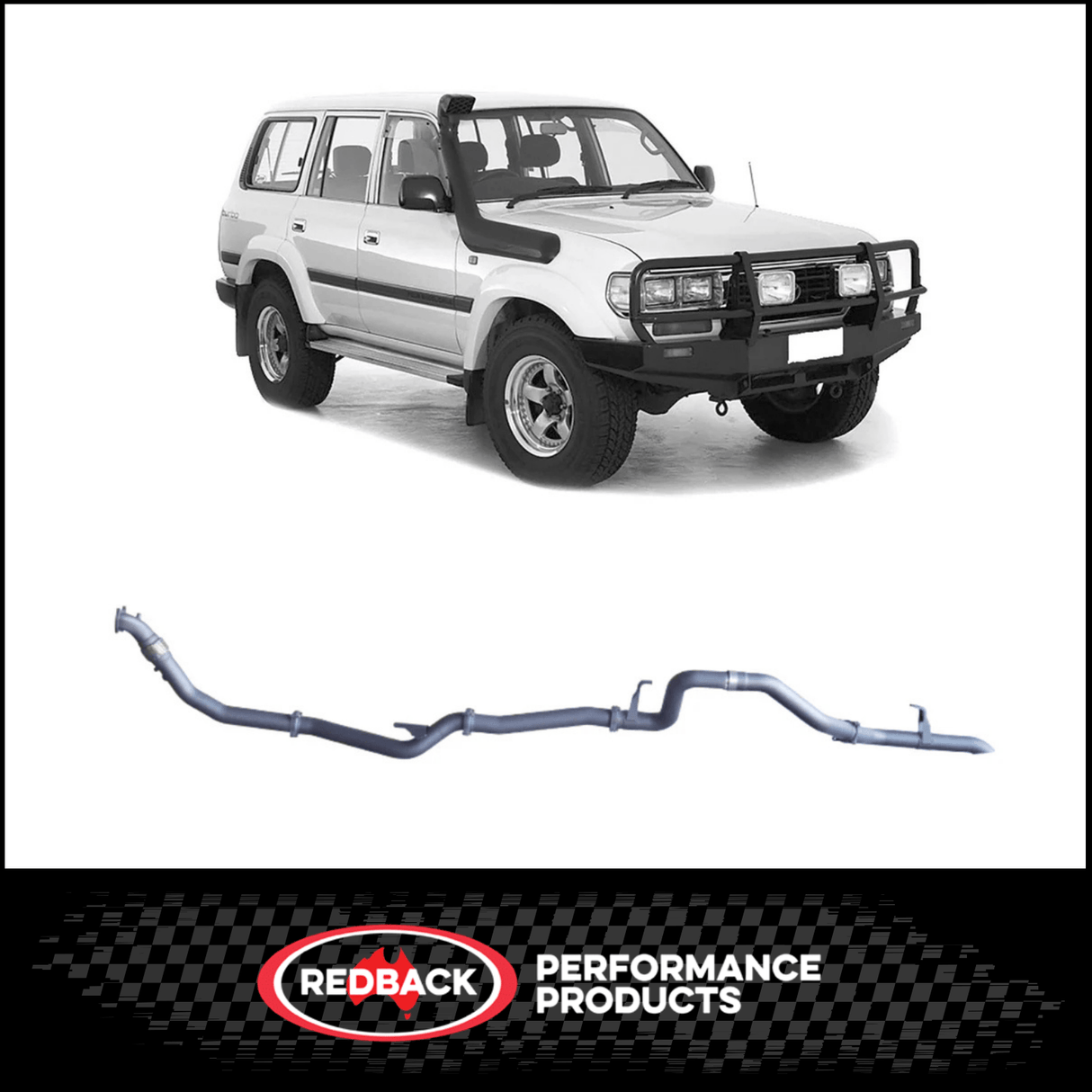 REDBACK 3" STAINLESS STEEL TURBO BACK EXHAUST SYSTEM WITH PIPE ONLY FITS TOYOTA LANDCRUISER HZJ80R 4.2L 1HZ WITH DTS TURBO 1990-1997 (TLX44500-PO-DTS)