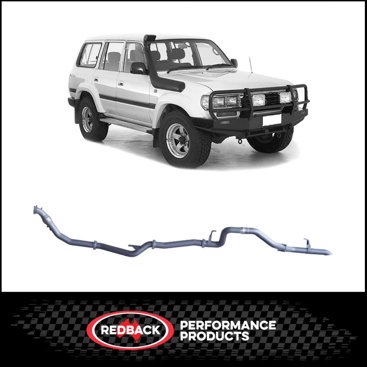 REDBACK 3" STAINLESS STEEL MANIFOLD BACK EXHAUST SYSTEM WITH PIPE ONLY FITS TOYOTA LANDCRUISER HZJ80R 4.2L 1HZ 1990-1997 (TLX44500-PO-STD)