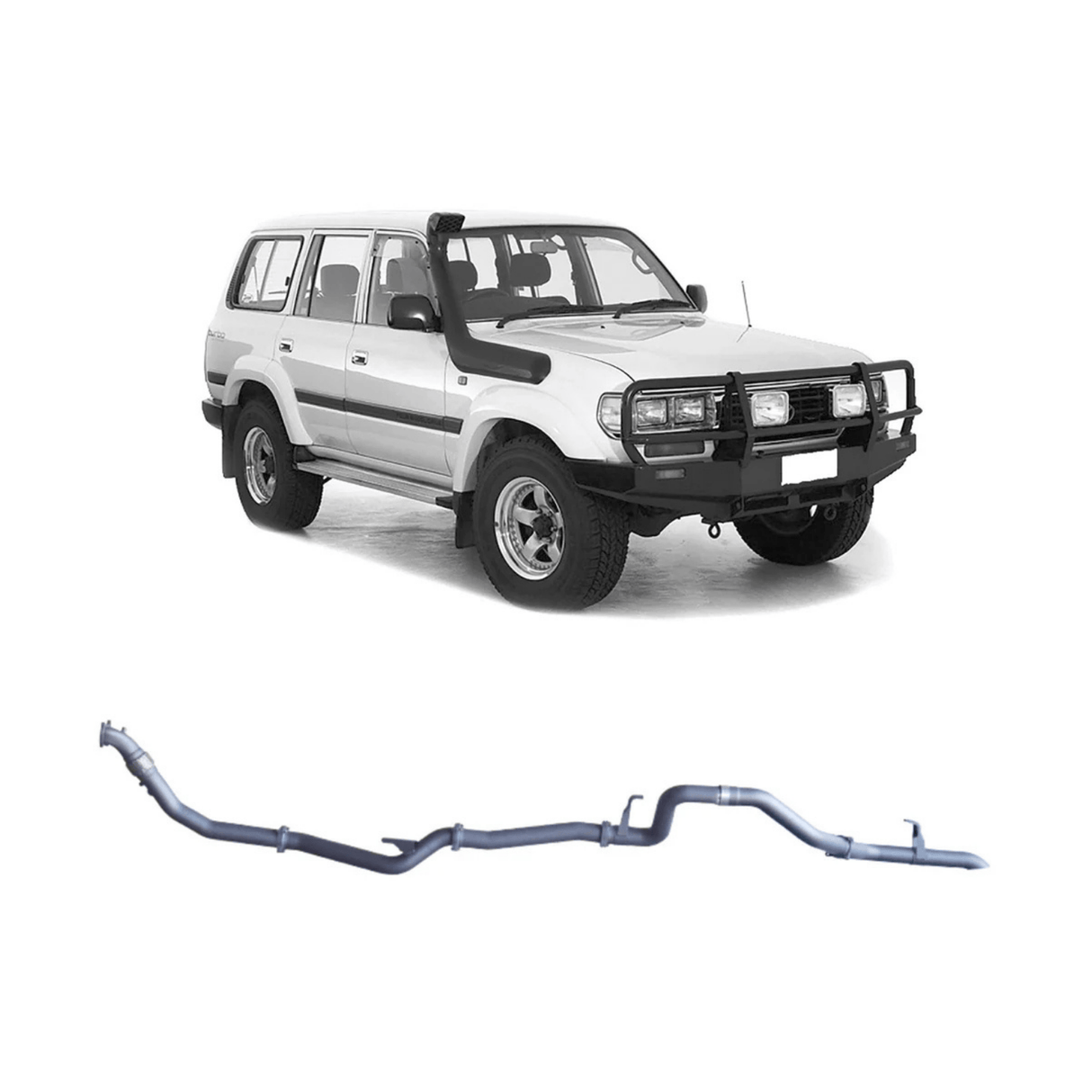 REDBACK 3" STAINLESS STEEL MANIFOLD BACK EXHAUST SYSTEM WITH PIPE ONLY FITS TOYOTA LANDCRUISER HZJ80R 4.2L 1HZ 1990-1997 (TLX44500-PO-STD)