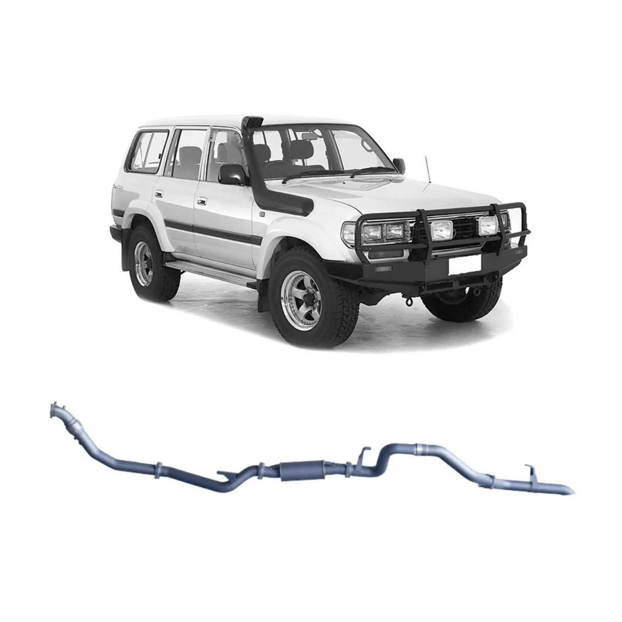 REDBACK 3" STAINLESS STEEL TURBO BACK EXHAUST SYSTEM WITH RESONATOR FITS TOYOTA LANDCRUISER HZJ80R 4.2L 1HZ WITH DENCO TURBO 1990-1997 (TLX44500-PR-DEN)