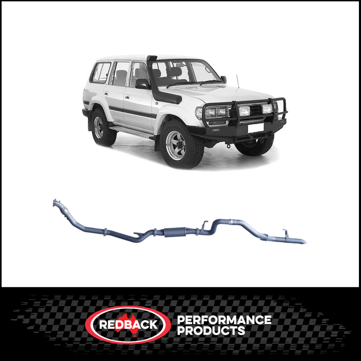 REDBACK 3" STAINLESS STEEL TURBO BACK EXHAUST SYSTEM WITH RESONATOR FITS TOYOTA LANDCRUISER HZJ80R 4.2L 1HZ WITH SAFARI TURBO 1990-1997 (TLX44500-PR-SAF)