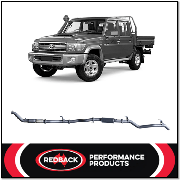 REDBACK 3" 409 STAINLESS STEEL TURBO BACK EXHAUST SYSTEM FITS TOYOTA LANDCRUISER VDJ79R 2012-2016 DUAL CAB