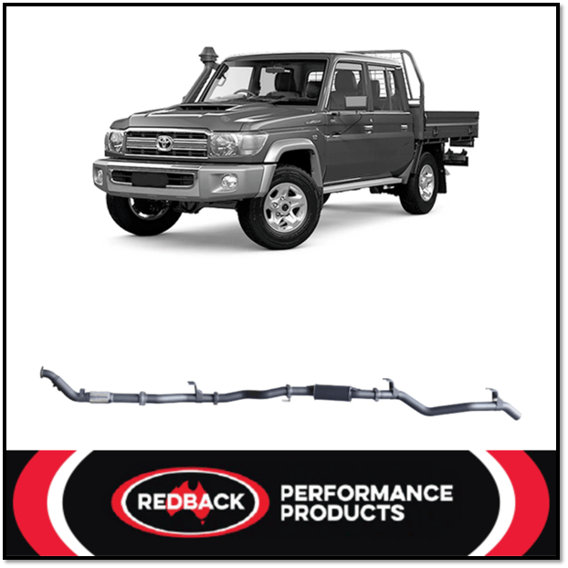 REDBACK 3" 409 STAINLESS STEEL TURBO BACK EXHAUST SYSTEM FITS TOYOTA LANDCRUISER VDJ79R 2012-2016 DUAL CAB