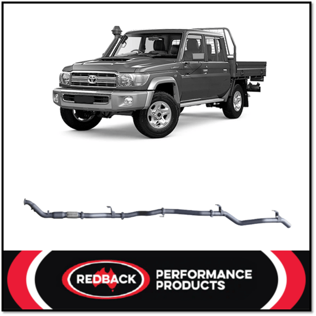 REDBACK 3" 409 STAINLESS STEEL TURBO BACK EXHAUST SYSTEM FITS TOYOTA LANDCRUISER VDJ79R 2012-2016 DUAL CAB