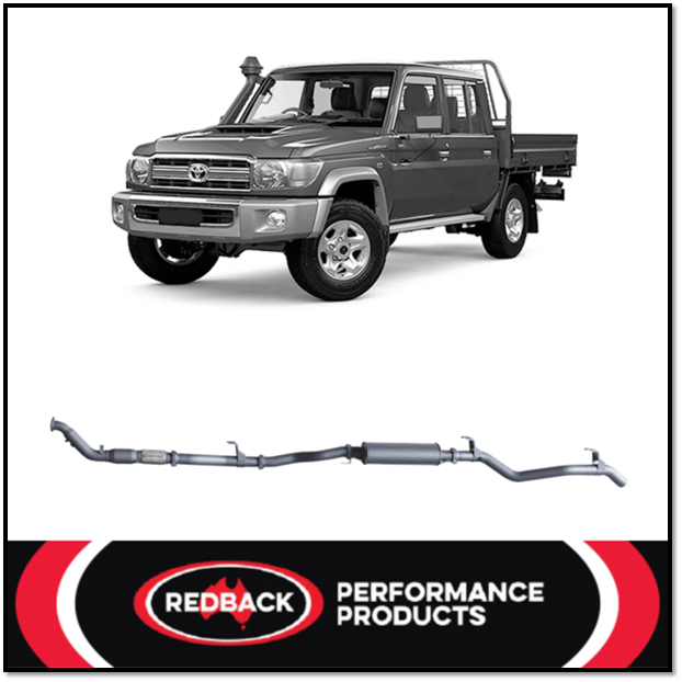 REDBACK 3" 409 STAINLESS STEEL TURBO BACK EXHAUST SYSTEM FITS TOYOTA LANDCRUISER VDJ79R 2012-2016 DUAL CAB