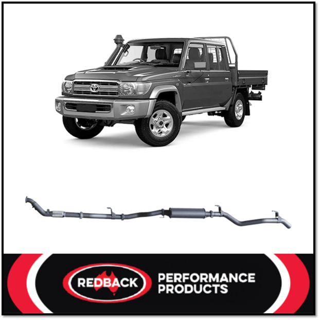 REDBACK 3" 409 STAINLESS STEEL TURBO BACK EXHAUST SYSTEM FITS TOYOTA LANDCRUISER VDJ79R 2012-2016 DUAL CAB