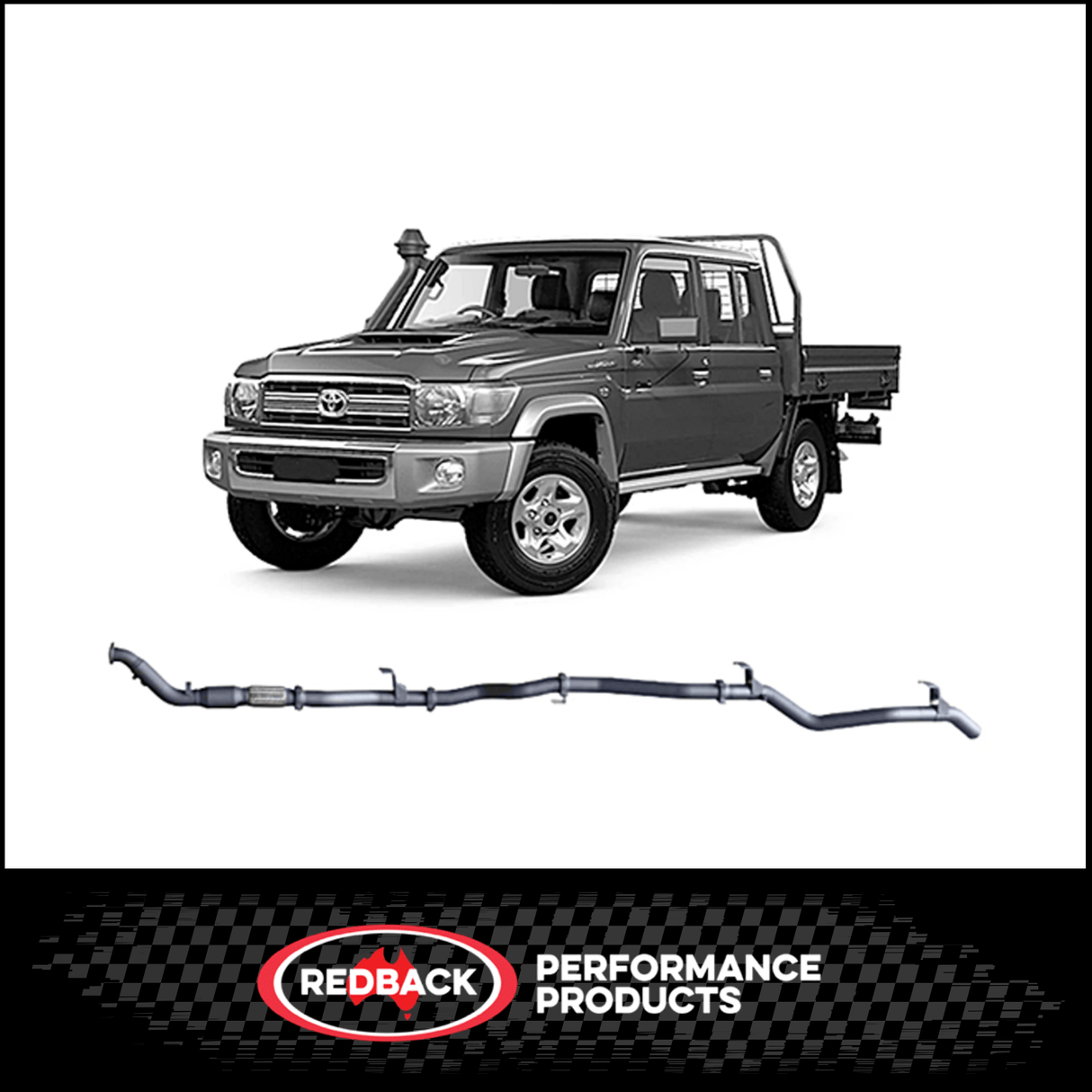 REDBACK 3" 409 STAINLESS STEEL TURBO BACK EXHAUST SYSTEM FITS TOYOTA LANDCRUISER VDJ79R 2012-2016 DUAL CAB