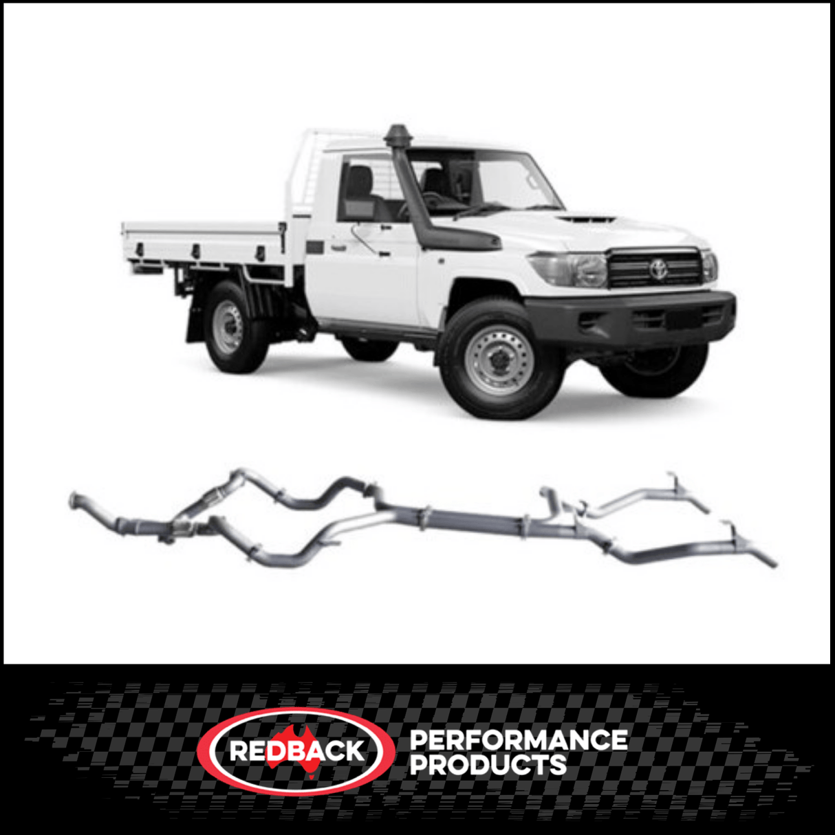 REDBACK TWIN 3" 409 STAINLESS STEEL TURBO BACK EXHAUST SYSTEM FITS TOYOTA LANDCRUISER VDJ79R 2007-2016 SINGLE CAB