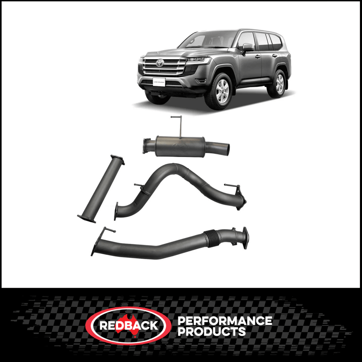 REDBACK 3.5" 409 STAINLESS STEEL DPF BACK EXHAUST SYSTEM FITS TOYOTA LANDCRUISER FJA300R 3.3L V6 7/2021-ON