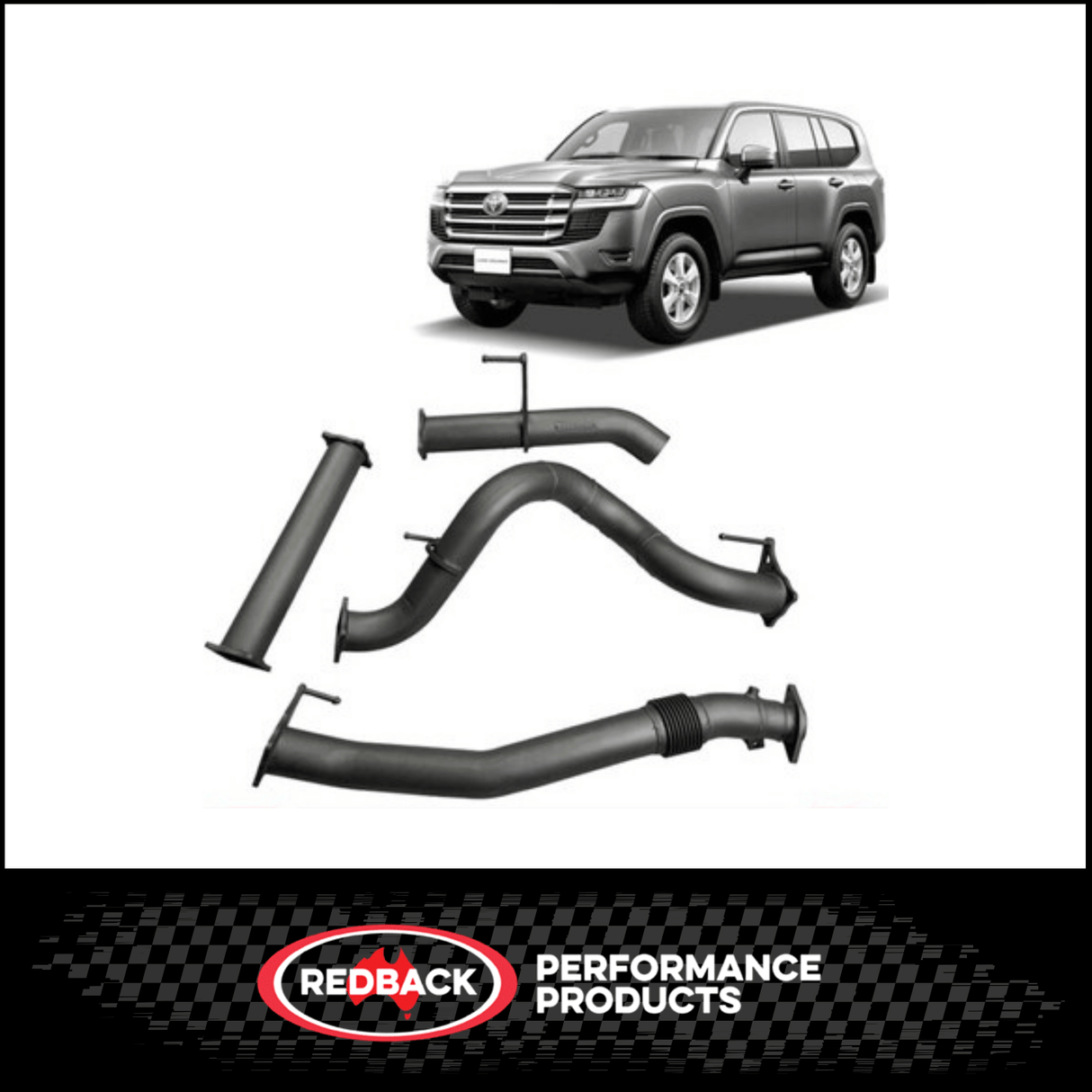 REDBACK 3.5" 409 STAINLESS STEEL DPF BACK EXHAUST SYSTEM FITS TOYOTA LANDCRUISER FJA300R 3.3L V6 7/2021-ON