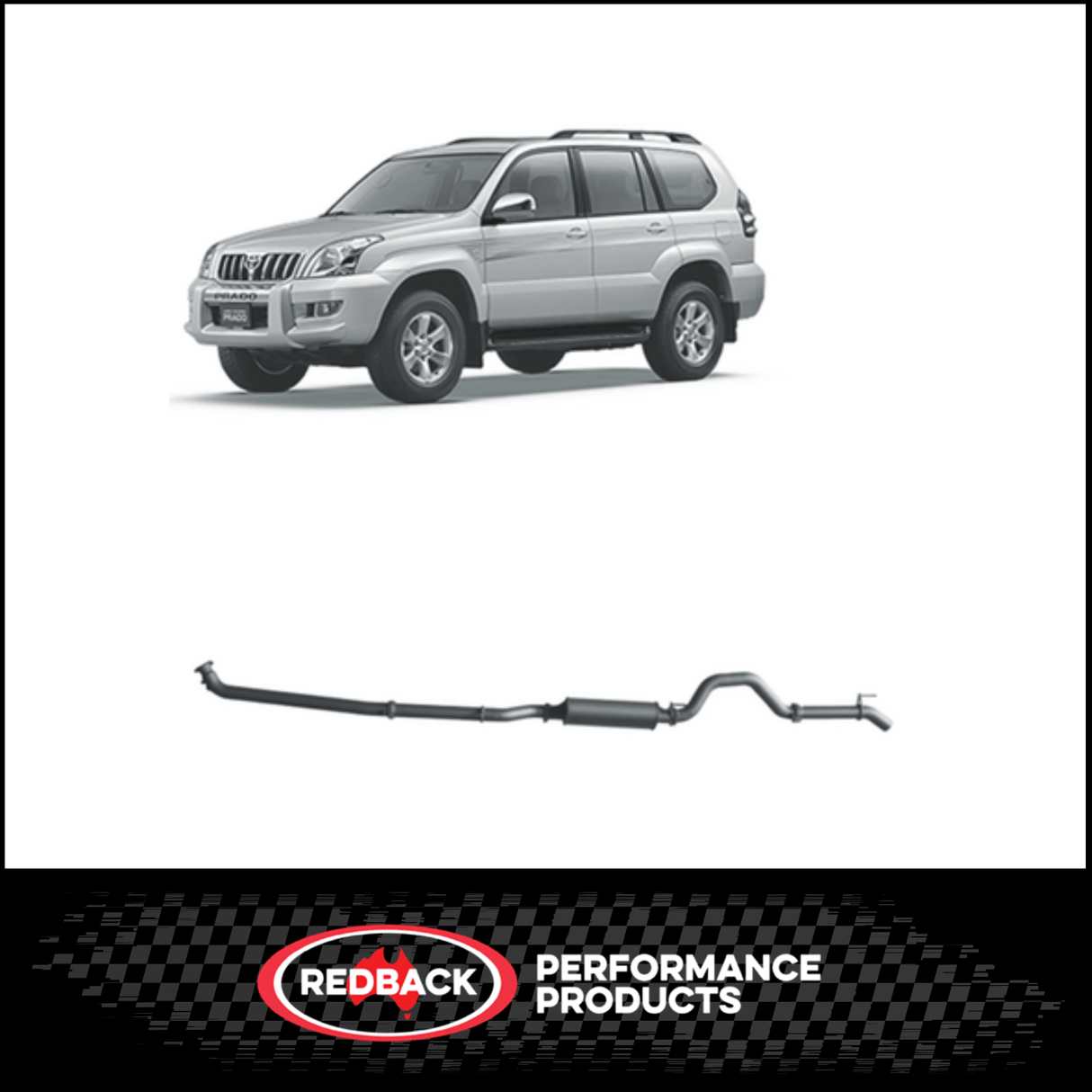 REDBACK 3" 409 STAINLESS STEEL MUFFLER EXHAUST SYSTEM FITS TOYOTA PRADO KZJ120R 3.0L TD 10/2002-10/2006