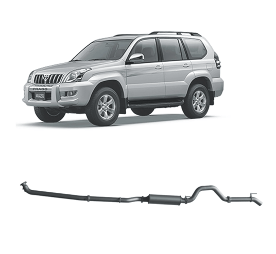 REDBACK 3" 409 STAINLESS STEEL MUFFLER EXHAUST SYSTEM FITS TOYOTA PRADO KZJ120R 3.0L TD 10/2002-10/2006