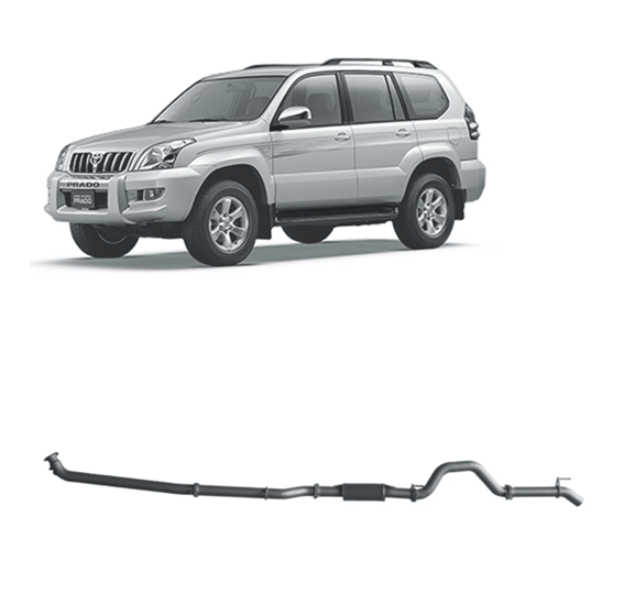 REDBACK 3" 409 STAINLESS STEEL RESONATOR EXHAUST SYSTEM FITS TOYOTA PRADO KZJ120R 3.0L TD 10/2002-10/2006