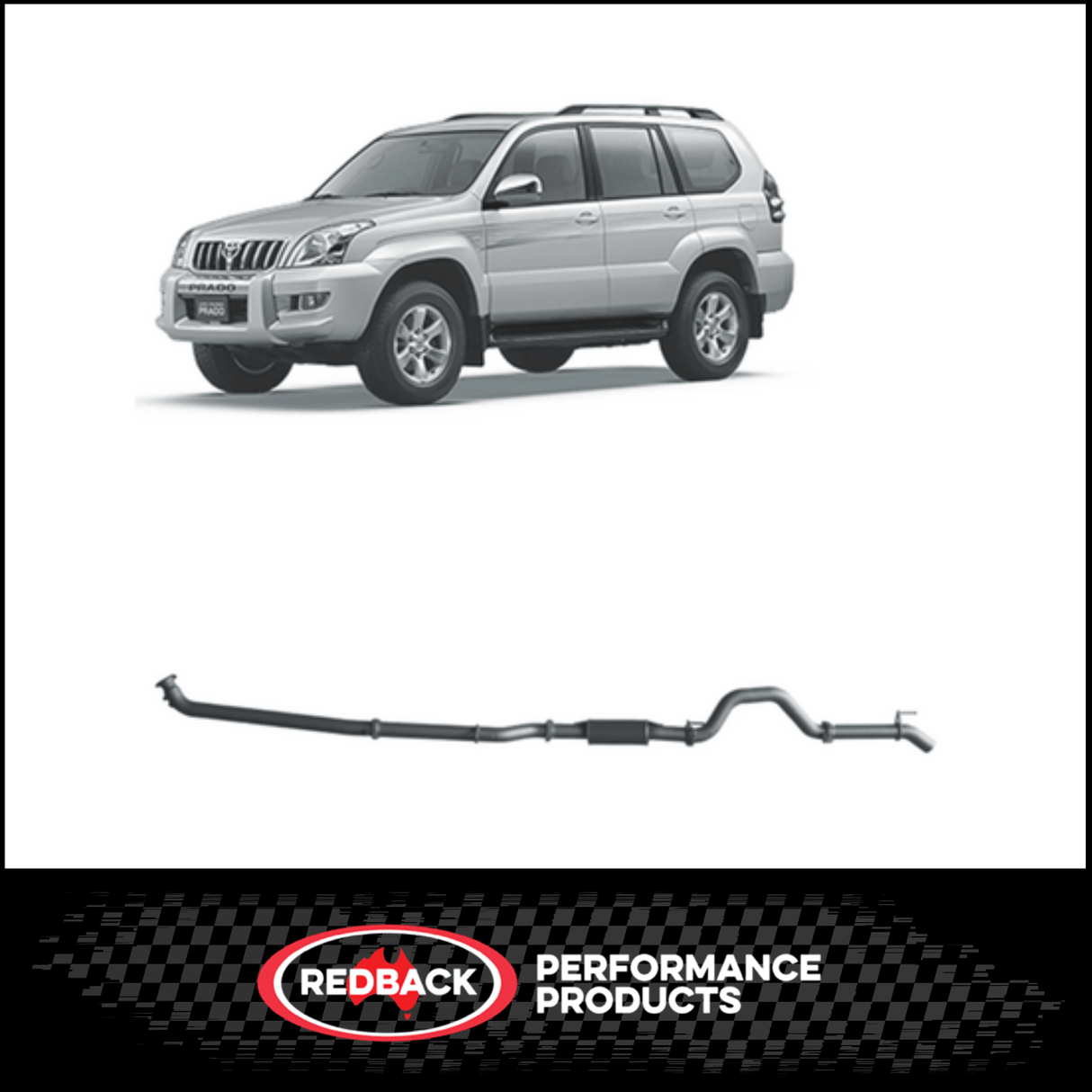 REDBACK 3" 409 STAINLESS STEEL RESONATOR EXHAUST SYSTEM FITS TOYOTA PRADO KZJ120R 3.0L TD 10/2002-10/2006
