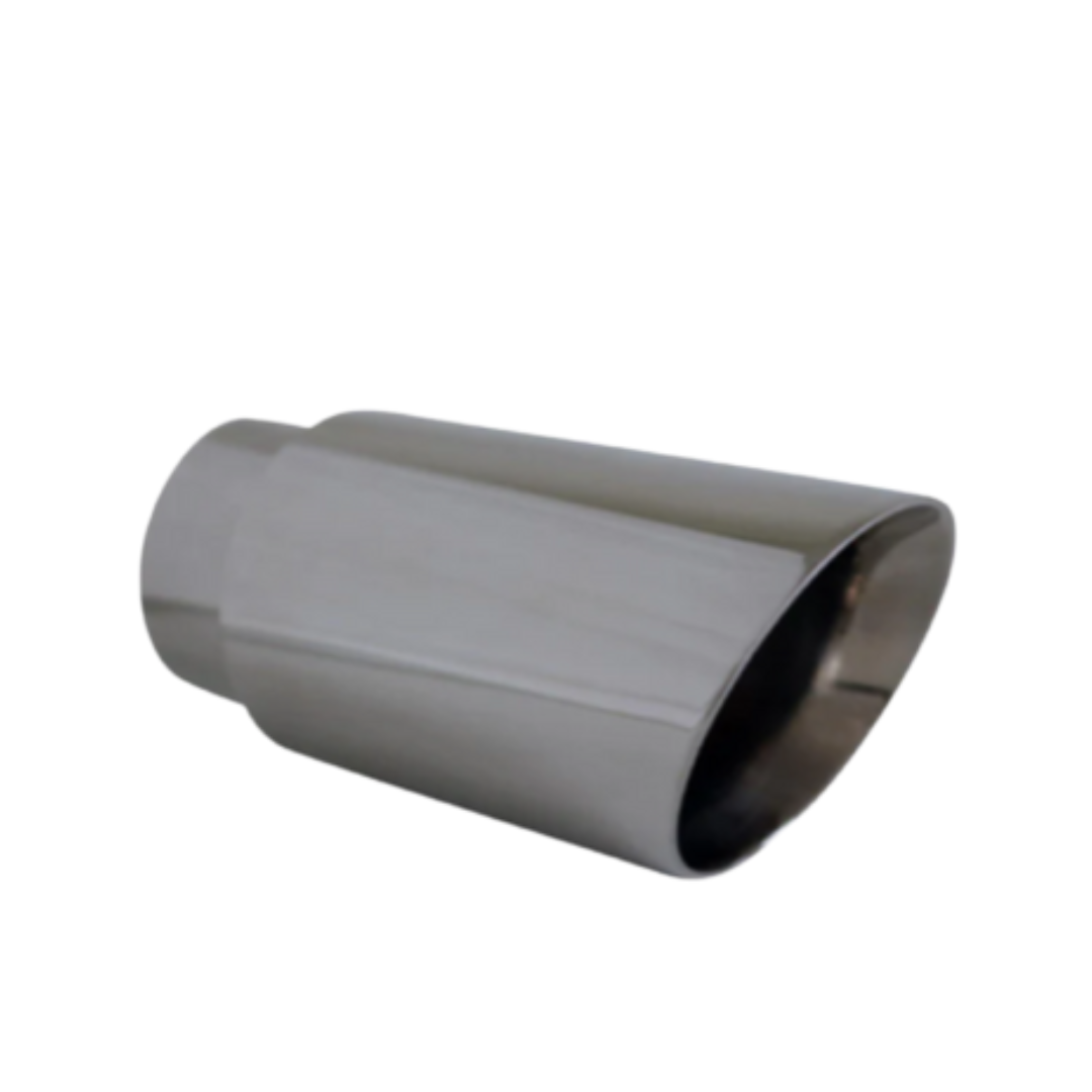 ANGLE CUT INNER CONE BLACK CHROME EXHAUST TIP - 2.5" INLET - 3" OUTLET (6.5" LONG)