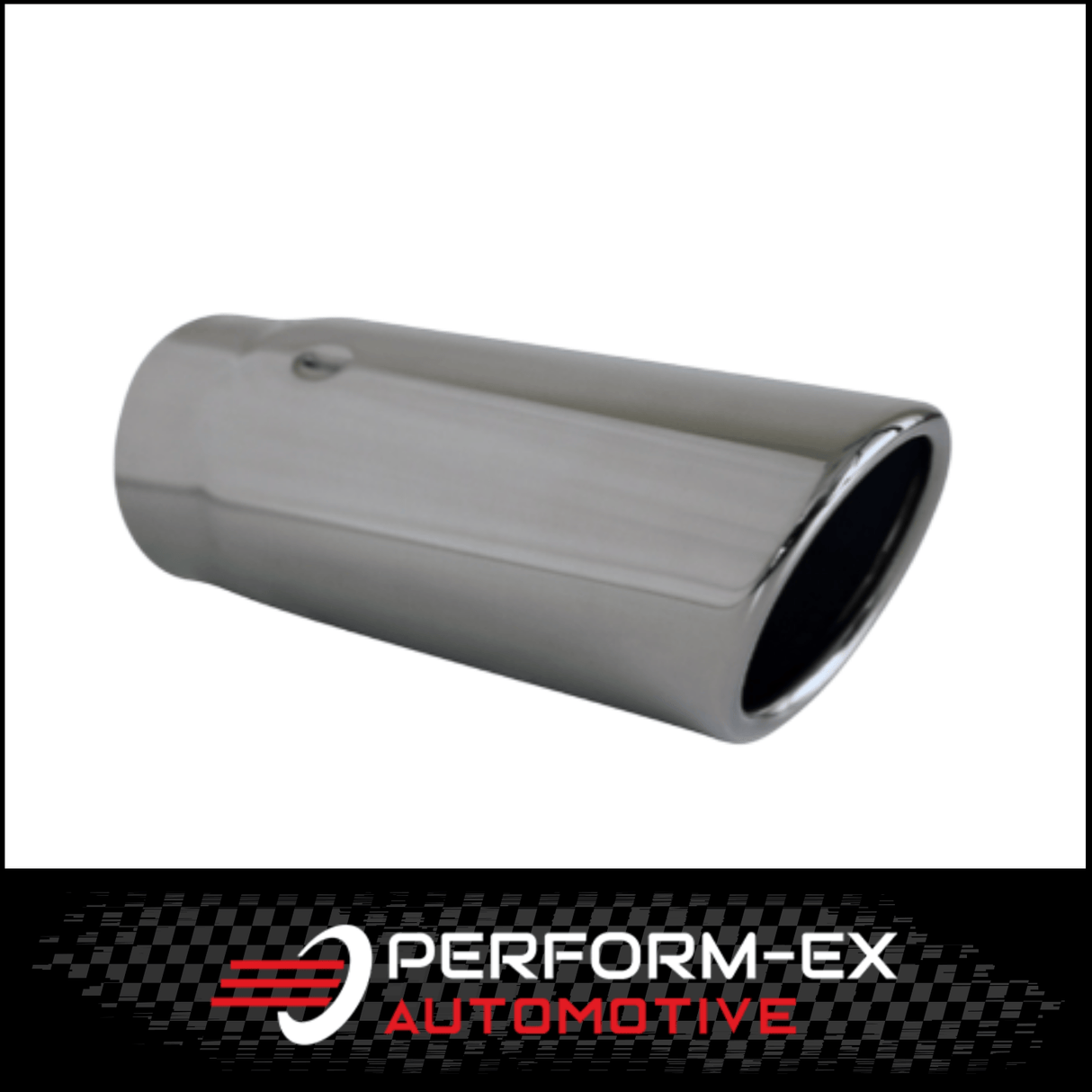 ANGLE CUT ROLLED IN STAINLESS STEEL EXHAUST TIP - 2.25" INLET - 2.5" OUTLET (6.5" LONG)