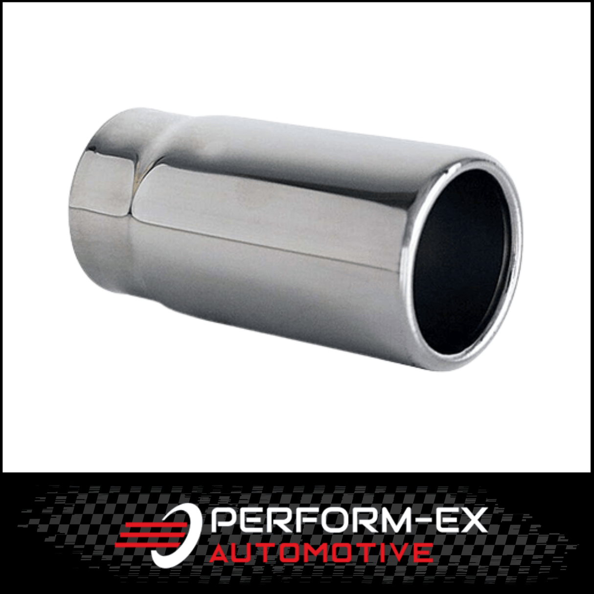STRAIGHT CUT ROLLED IN EXHAUST TIP - 2" INLET - 2.5" OUTLET (5" LONG)